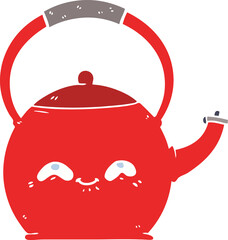 flat color style cartoon kettle