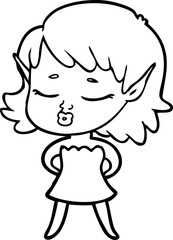 pretty cartoon elf girl