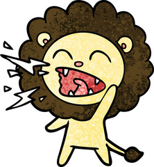 cartoon roaring lion
