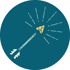 icon of a tattoo style old flint tip arrow