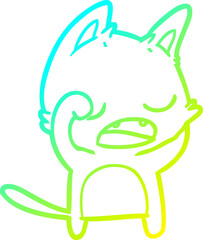 Obraz premium cold gradient line drawing of a talking cat cartoon