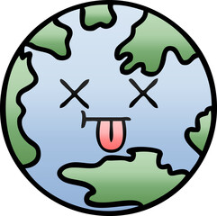 Obraz premium gradient shaded cartoon of a planet earth