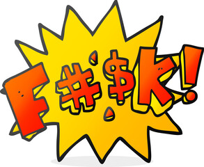 freehand drawn cartoon swearword