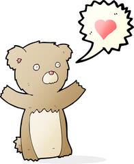 cartoon teddy bear with love heart
