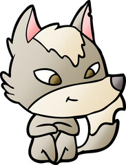 friendly cartoon wolf