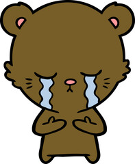 crying cartoon bear