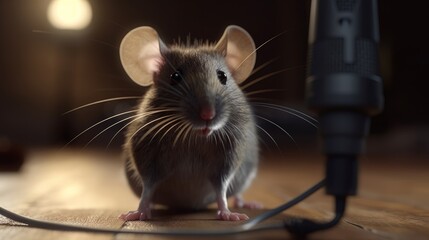 Mouse making an announcement loudly. Generative ai