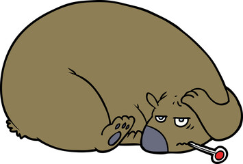 cartoon bear with a sore head