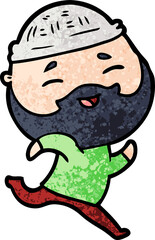 cartoon happy bearded man