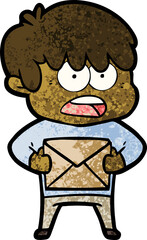 worried cartoon boy