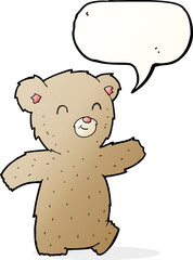 cartoon teddy bear with speech bubble