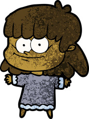 cartoon girl smiling
