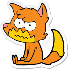sticker of a cartoon annoyed fox