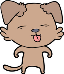 cartoon dog sticking out tongue