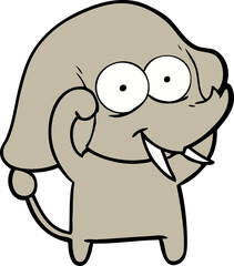 happy cartoon elephant