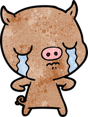 cartoon pig crying