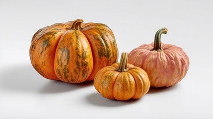 Pumpkins in a row. Generative ai
