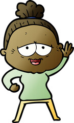 cartoon happy old lady