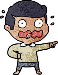 cartoon stressed out pointing