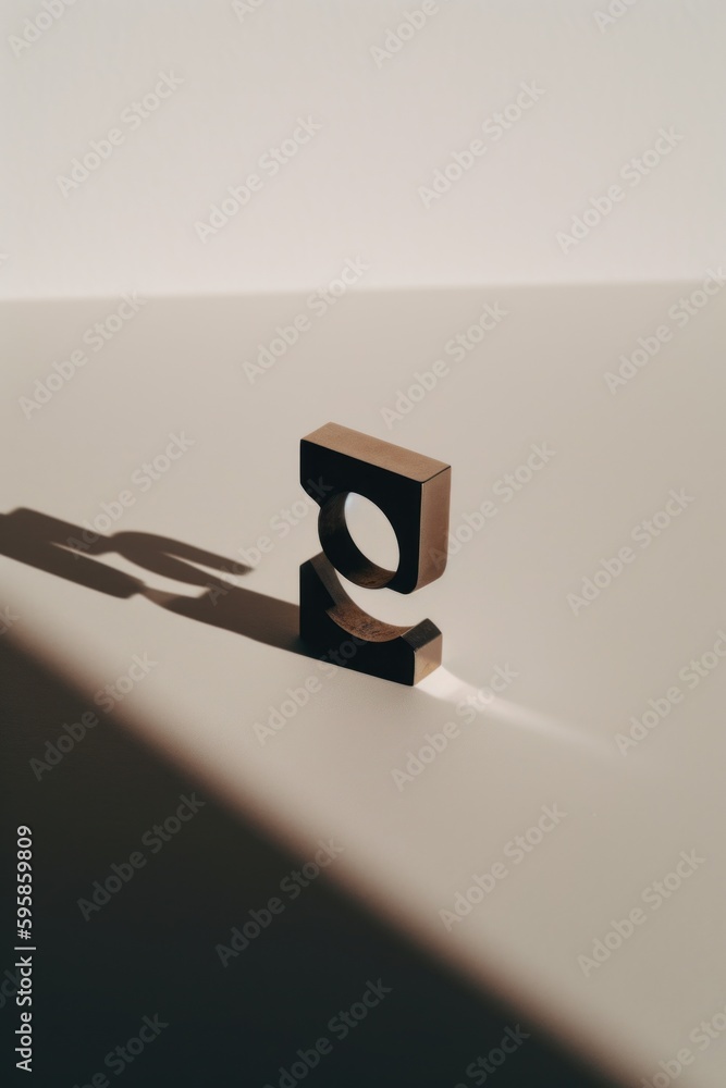 Fototapete A shadow of a ring on a table. AI generative image.
