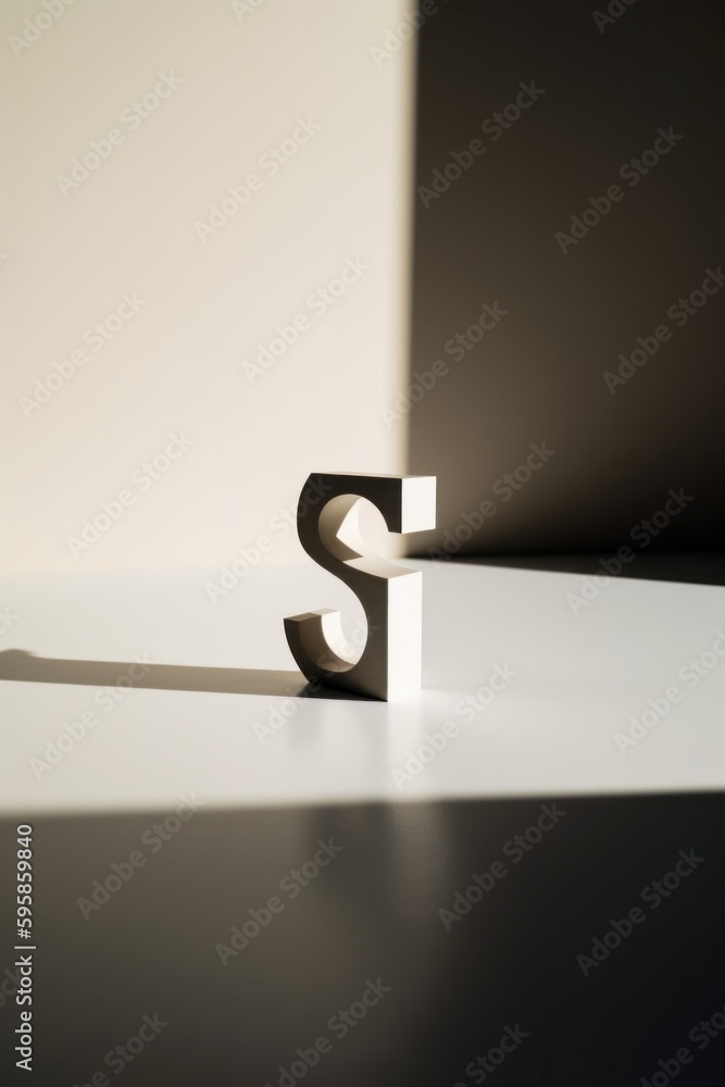 Fototapete a close up of a letter s on a table. ai generative image.