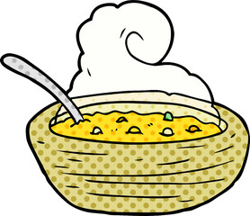 cartoon hot bowl of broth