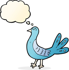 cartoon bird with thought bubble