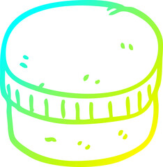cold gradient line drawing of a cartoon moisturizer jar