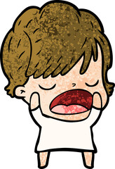 Obraz premium cartoon woman talking