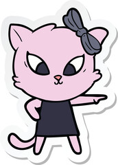 sticker of a cartoon cat