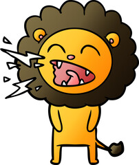 cartoon roaring lion