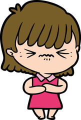 annoyed cartoon girl