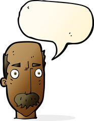 cartoon annoyed old man with speech bubble