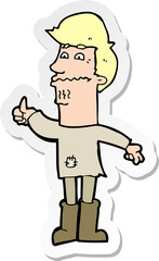 sticker of a cartoon nervous man
