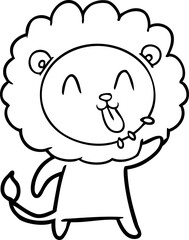 happy cartoon lion