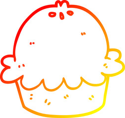 warm gradient line drawing of a cartoon pie