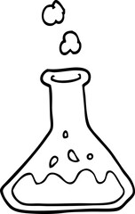 line drawing cartoon science experiment