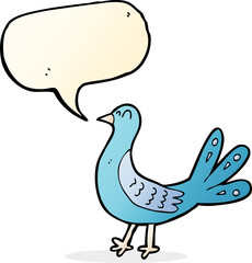cartoon bird with speech bubble