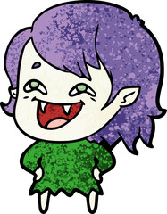 cartoon laughing vampire girl