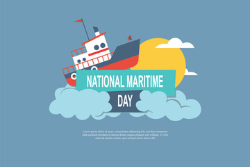 Naklejka premium National Maritime Day background.