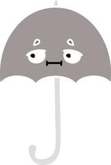 flat color retro cartoon of a umbrella