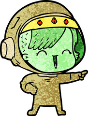 happy cartoon space girl