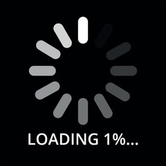 Fototapeta na wymiar Vector illustration of internet page loading progress, 1% loading.