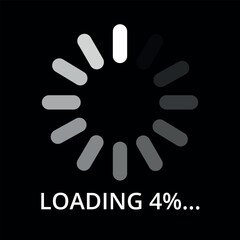 Fototapeta na wymiar Vector illustration of internet page loading progress, 4% loading.