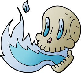 Naklejka premium cartoon doodle flaming skull