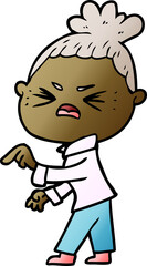 cartoon angry woman