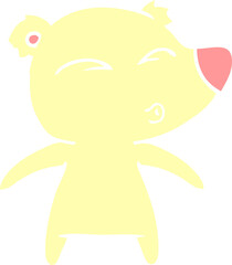 Obraz premium flat color style cartoon whistling bear