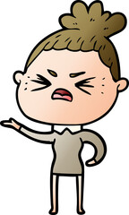 Obraz premium cartoon angry woman