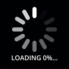 Fototapeta na wymiar Vector illustration of internet page loading progress, 0% loading.