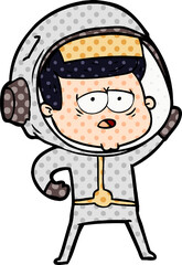 cartoon tired astronaut